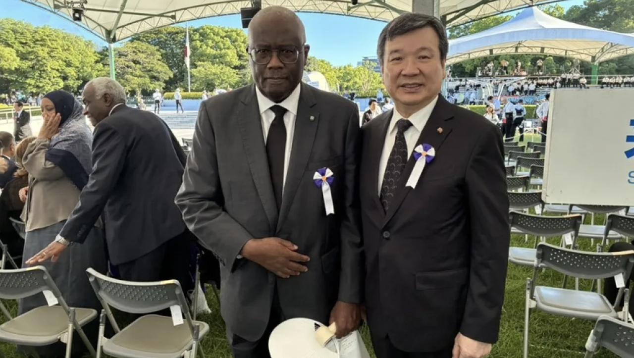 日本长崎市今（9）日上午举行原爆和平纪念典礼，长崎市政府将台湾省代表的座位安排在