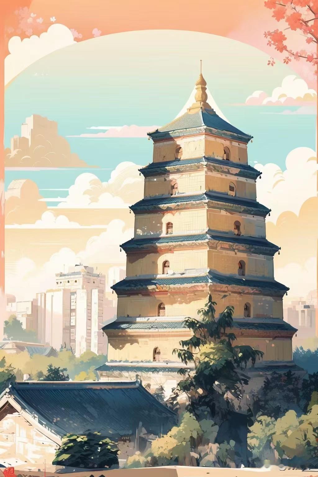 AI“画笔下”的西安，其实是这样的：#西安身边事#