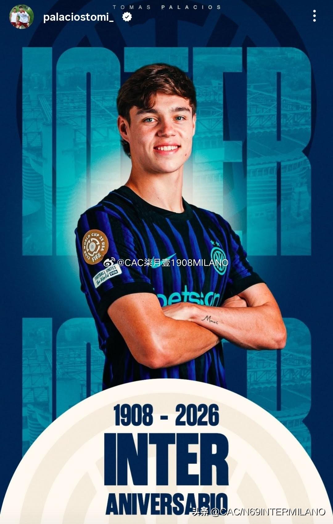 始于1908，
来自帕拉西奥斯！

国际足联主席詹尼'因凡蒂诺
再次重申他对国际