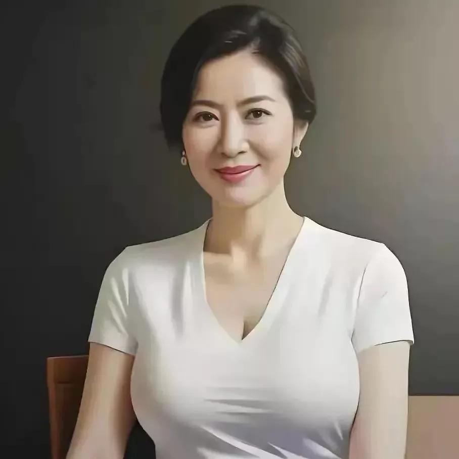 优雅气质，温柔微笑，简约白色T恤穿搭，轻松自然。