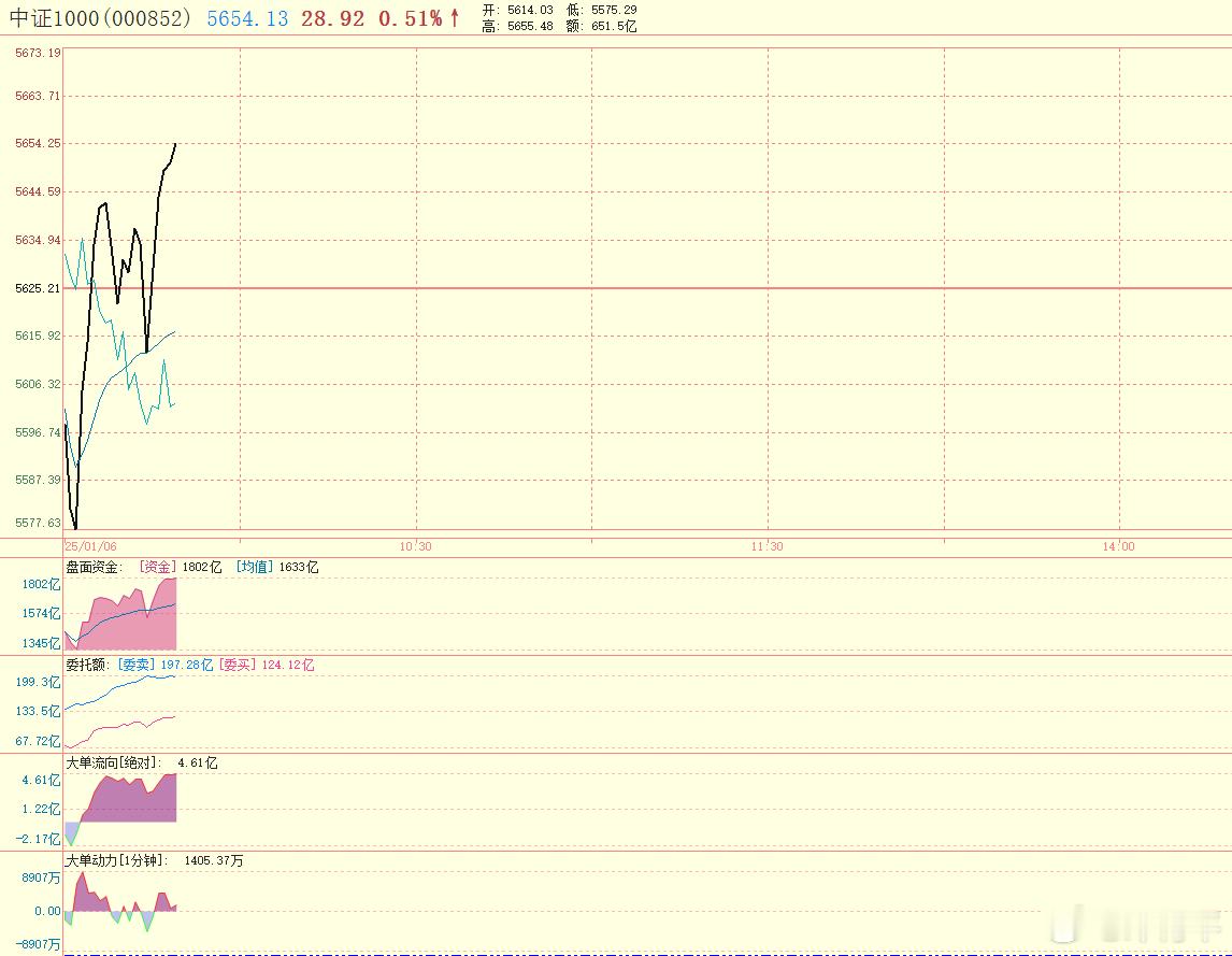 今天最努力的指数是中证1000，估计是计算机板块动了 