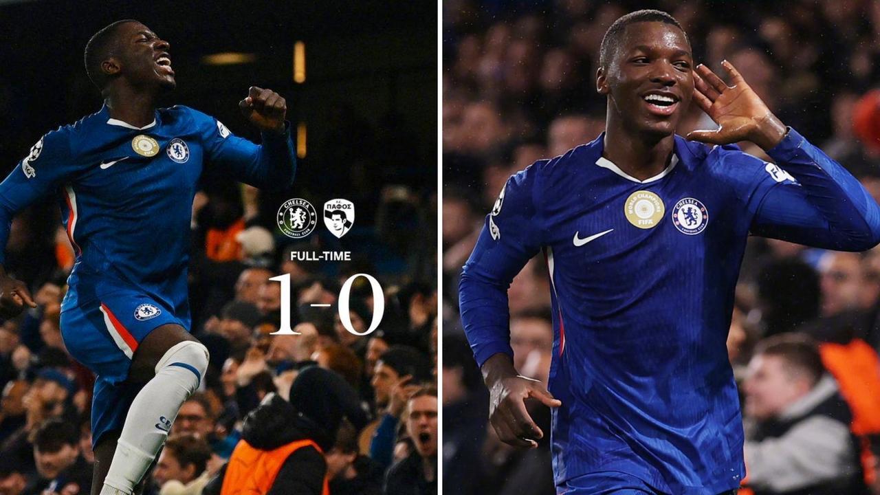 欧冠：切尔西主场1-0击败帕福斯，末轮竞争前8位置。
恩佐头槌破门被吹，埃斯特旺