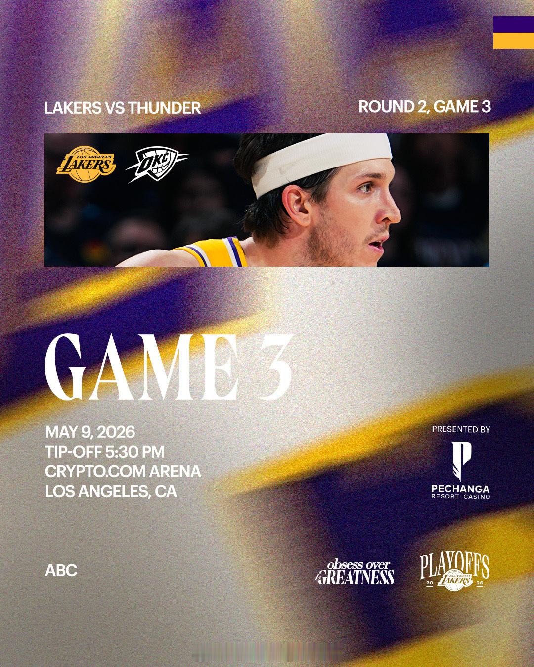 🔥比赛预告｜西部半决赛第3️⃣场🔥🏀主场：湖人vs雷霆 ⏰北京时间：5月1