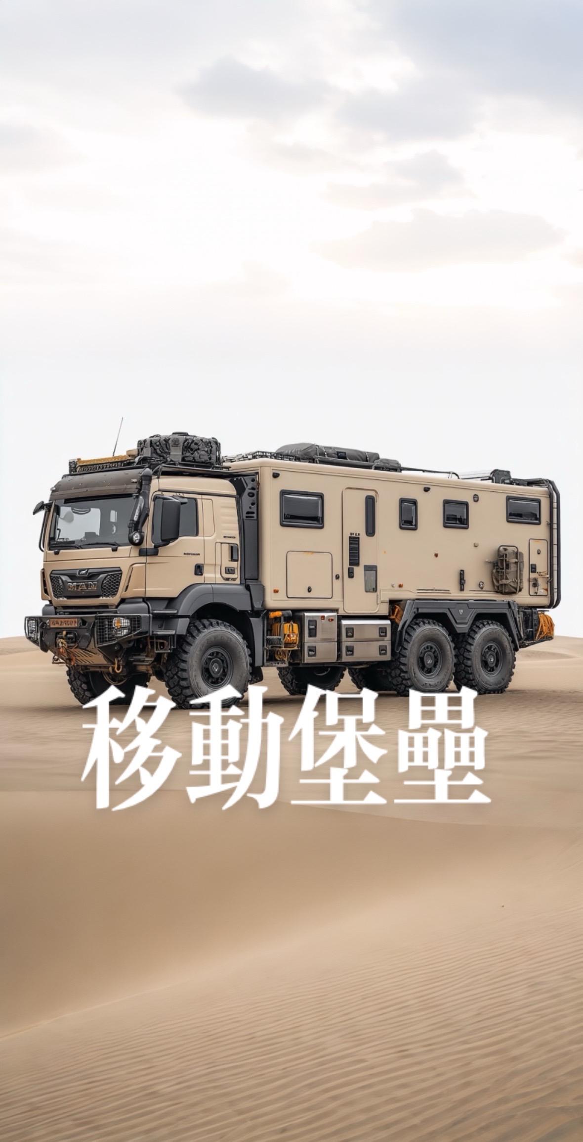 曼恩重卡房车。 曼恩重卡房车，沙漠里也能住得舒舒服服！曼恩的坚韧性能确...
