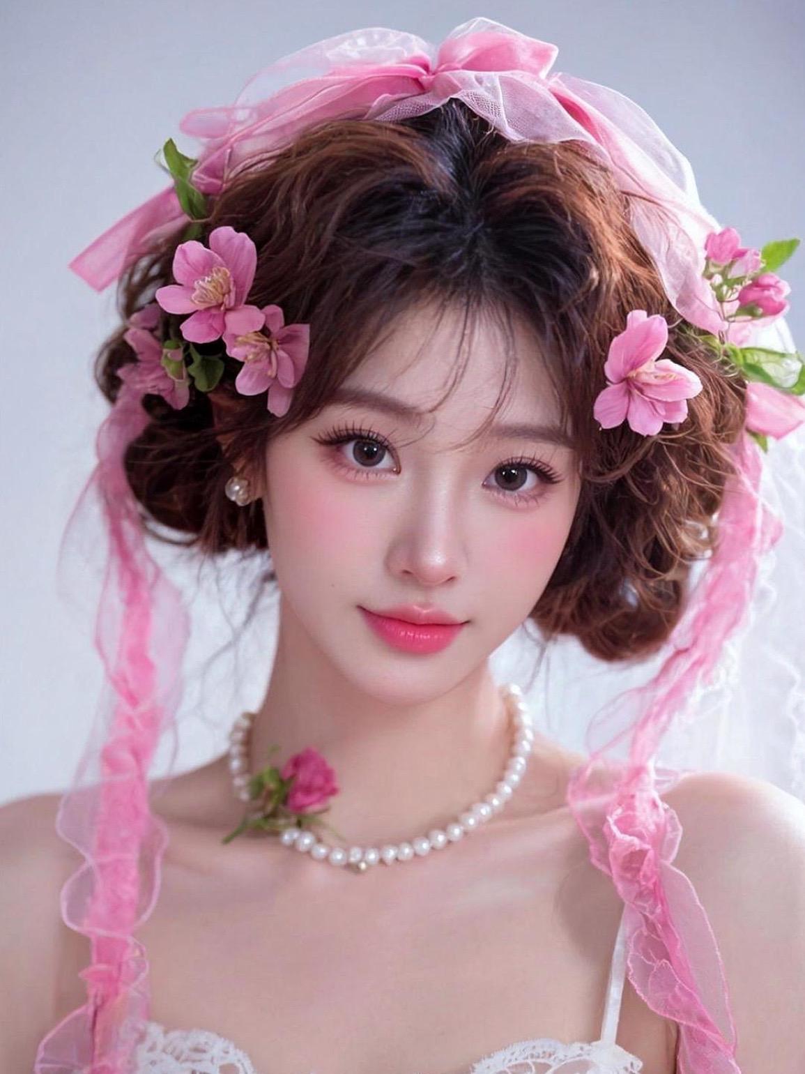 没有文案 纯享鲜花造型#娇花妆容照   