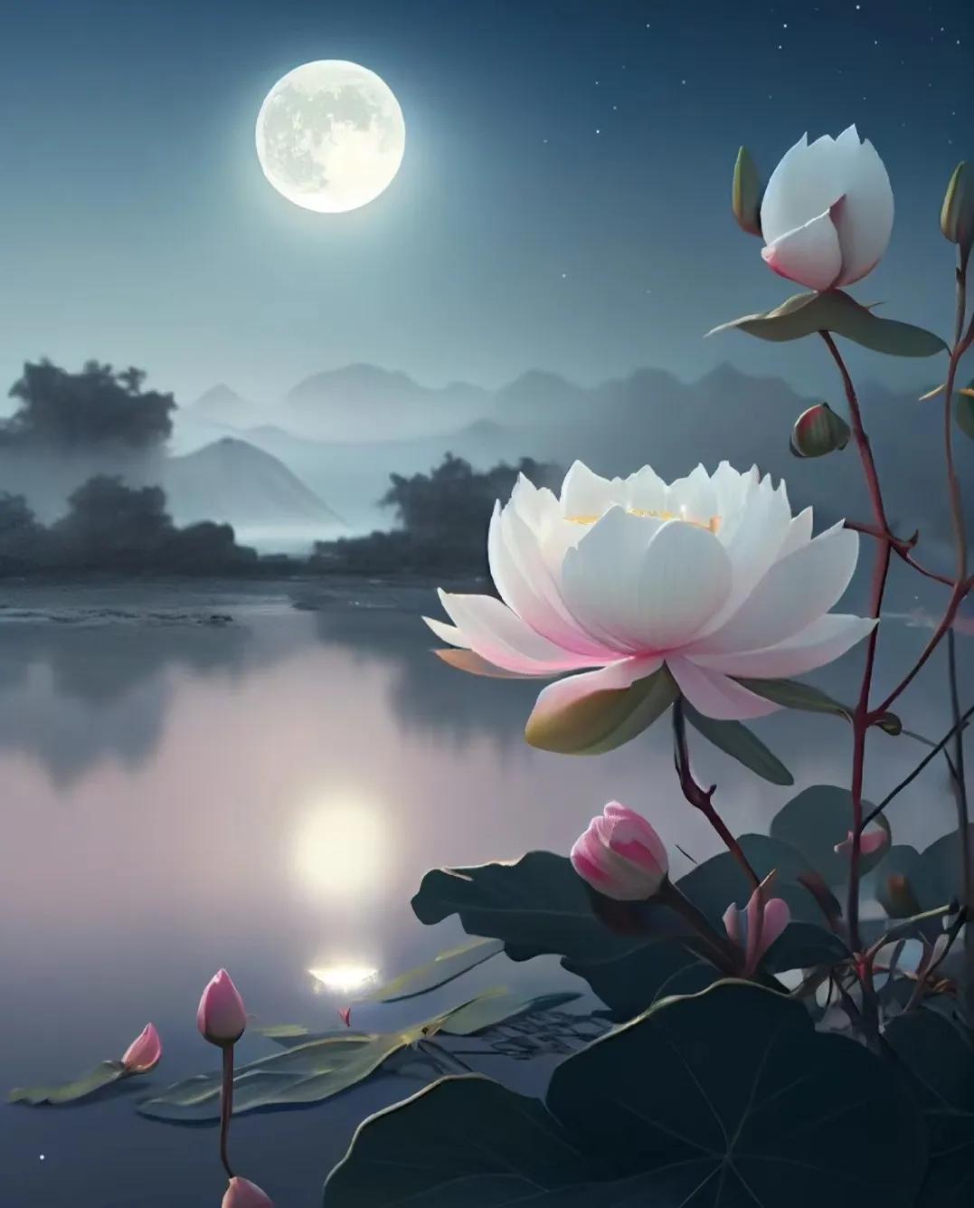散文诗：荷塘月色（二章）

浮光

白昼的喧嚣沉入水底，夜的墨色在池砚中缓缓化开