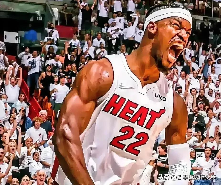 这就是NBA热火队铁血巴特勒，绝对的核心，钢筋铁骨的意志，谁会想到这个赛季被摆上