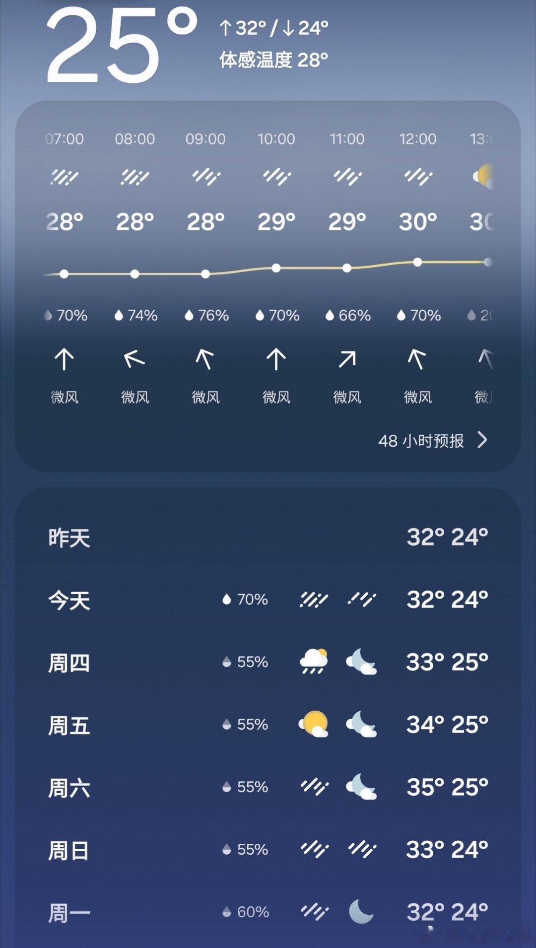 外面暴雨中 