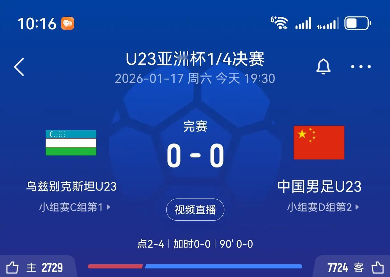 U23亚洲杯1/4决赛中国队创造了奇迹，战胜了乌兹别克进入4强！这里赛事中国队依