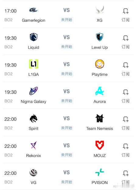 今天石油杯赛程！大家记得收看哦dota2 17点：XG打GL22点：VG打PAR