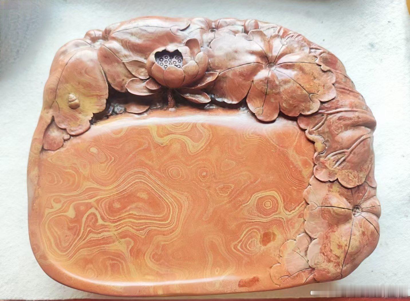 【精品展示】（二）砚台系列（5）：红丝砚❶～～墨砚斋作品④。与师友们分享，一手货