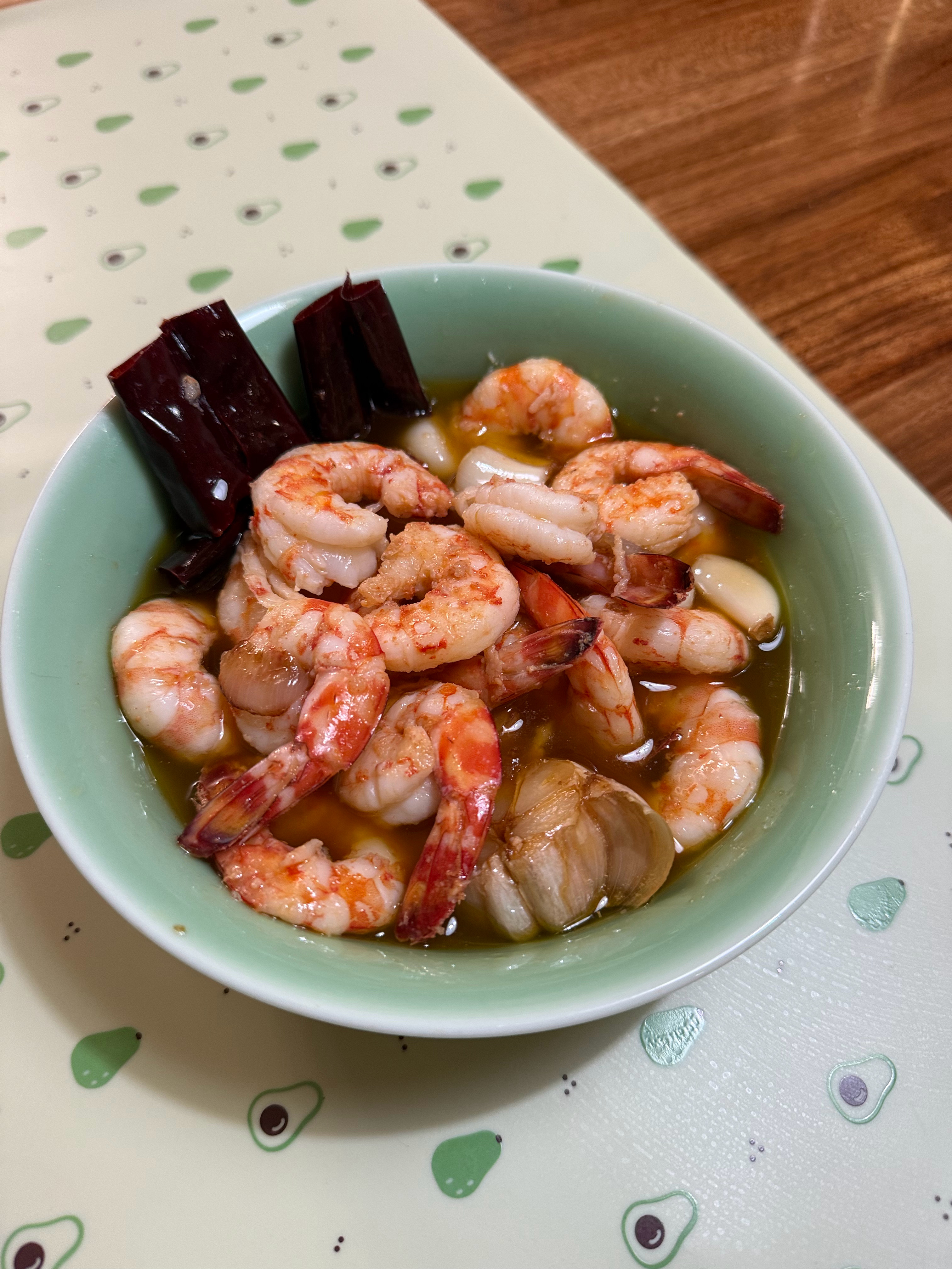 西班牙风味橄榄油浸野生斑节虾 ​​​