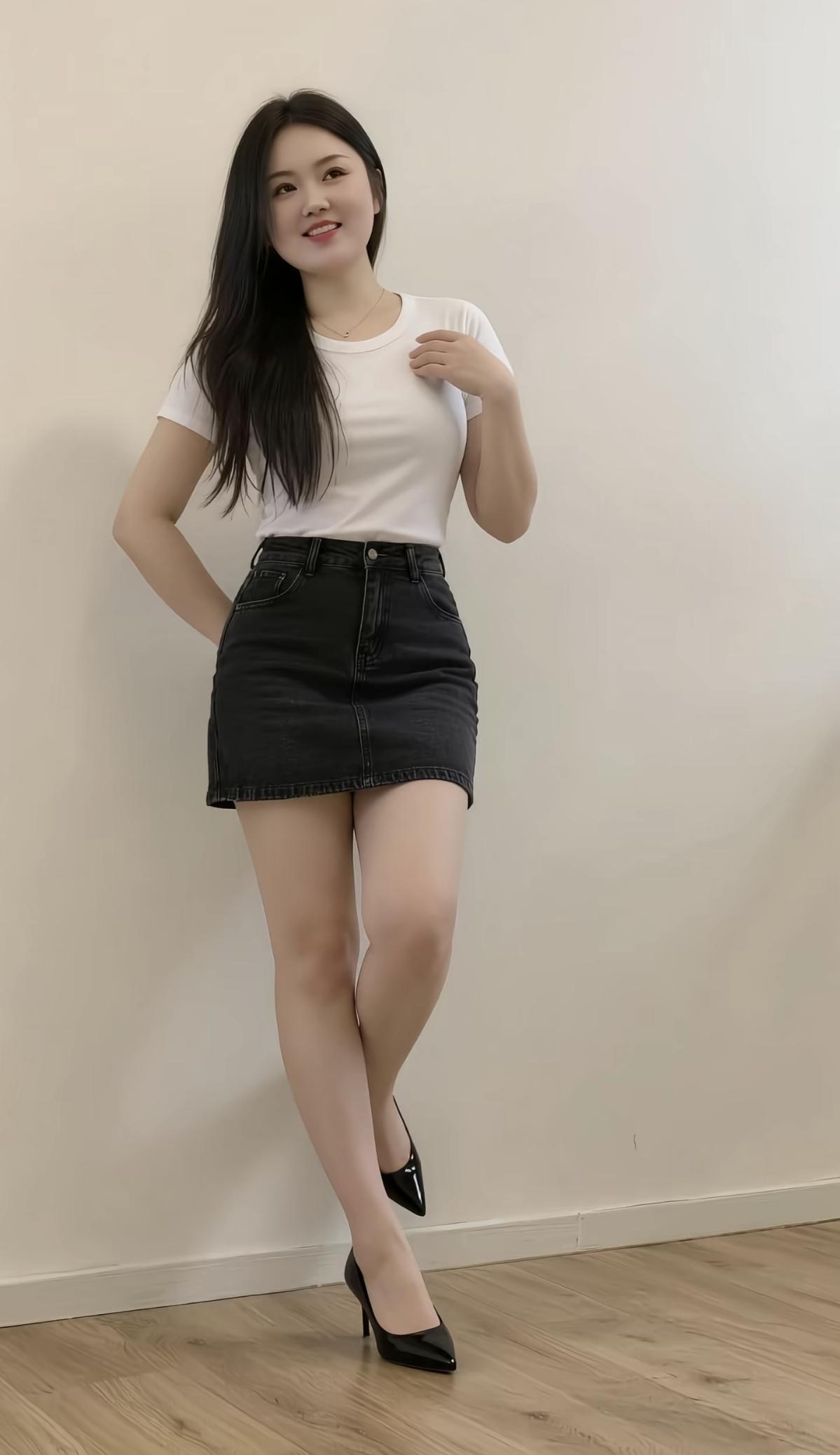 白衣飘飘，黑裙飘飘。