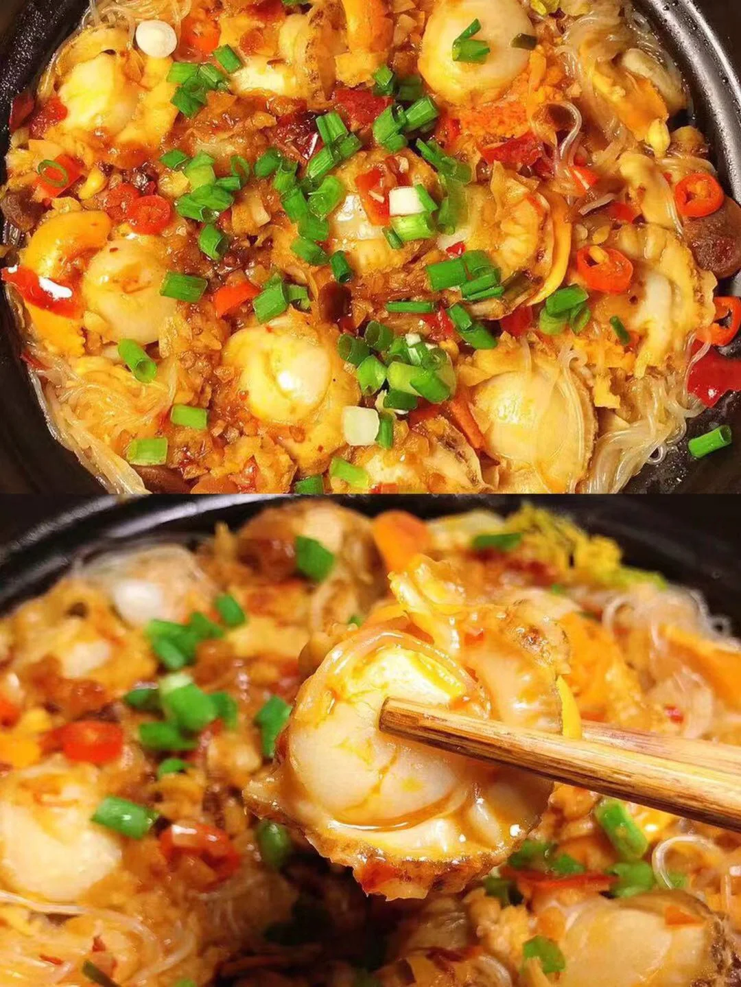 香嫩鲜美！！蒜蓉粉丝扇贝煲，超级好吃！