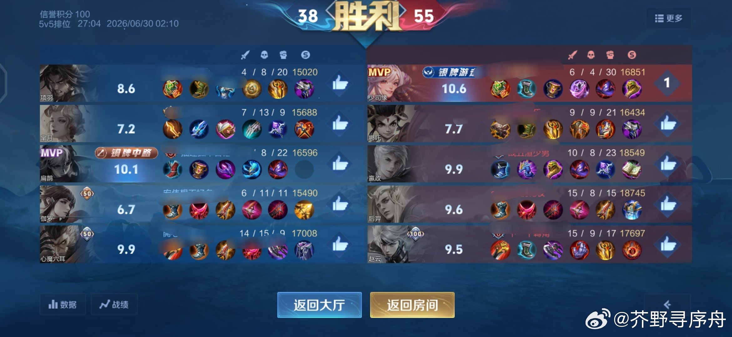 新赛季星耀局就这么多人头突然发现少司缘很好打六耳