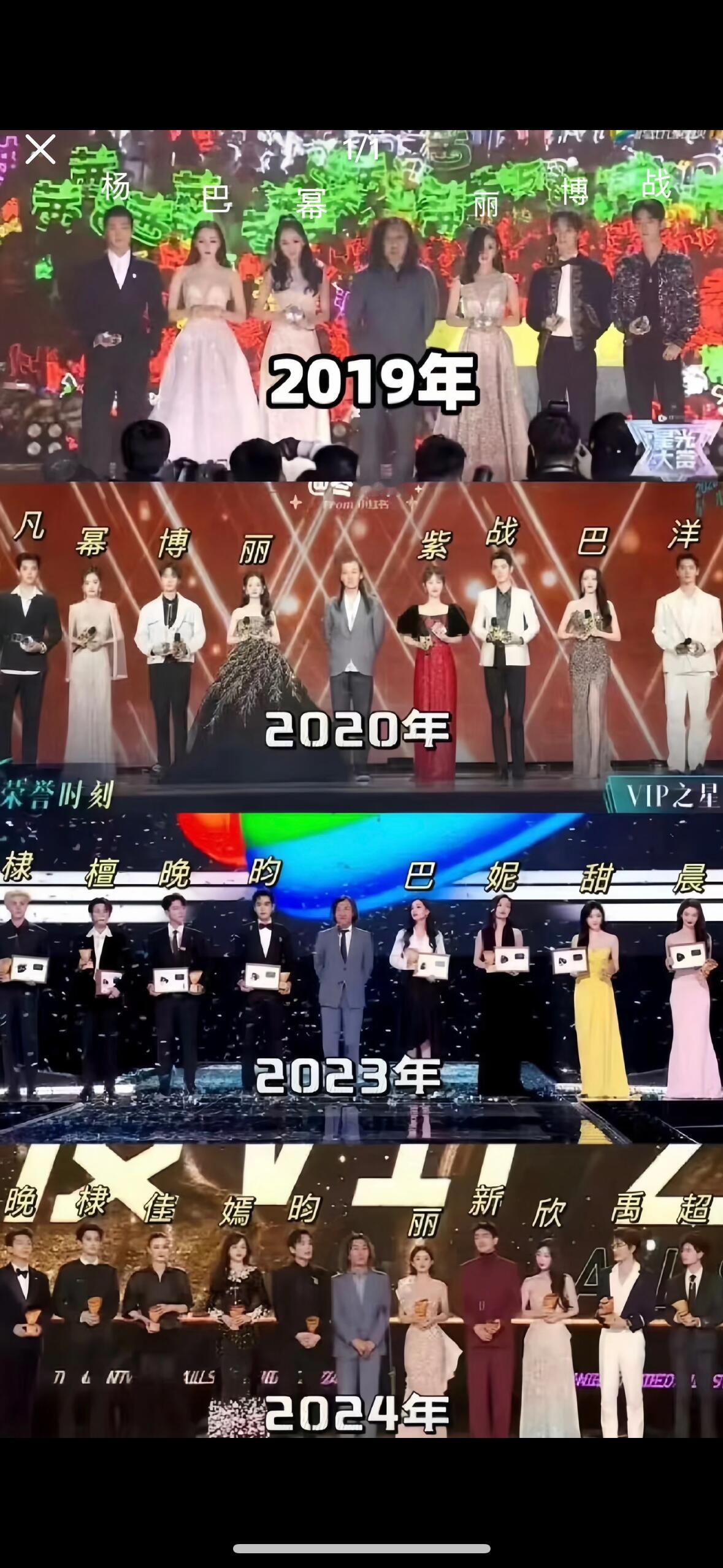 才发现历届星光大赏，赵丽颖都是C位权威这一块/. ​​​