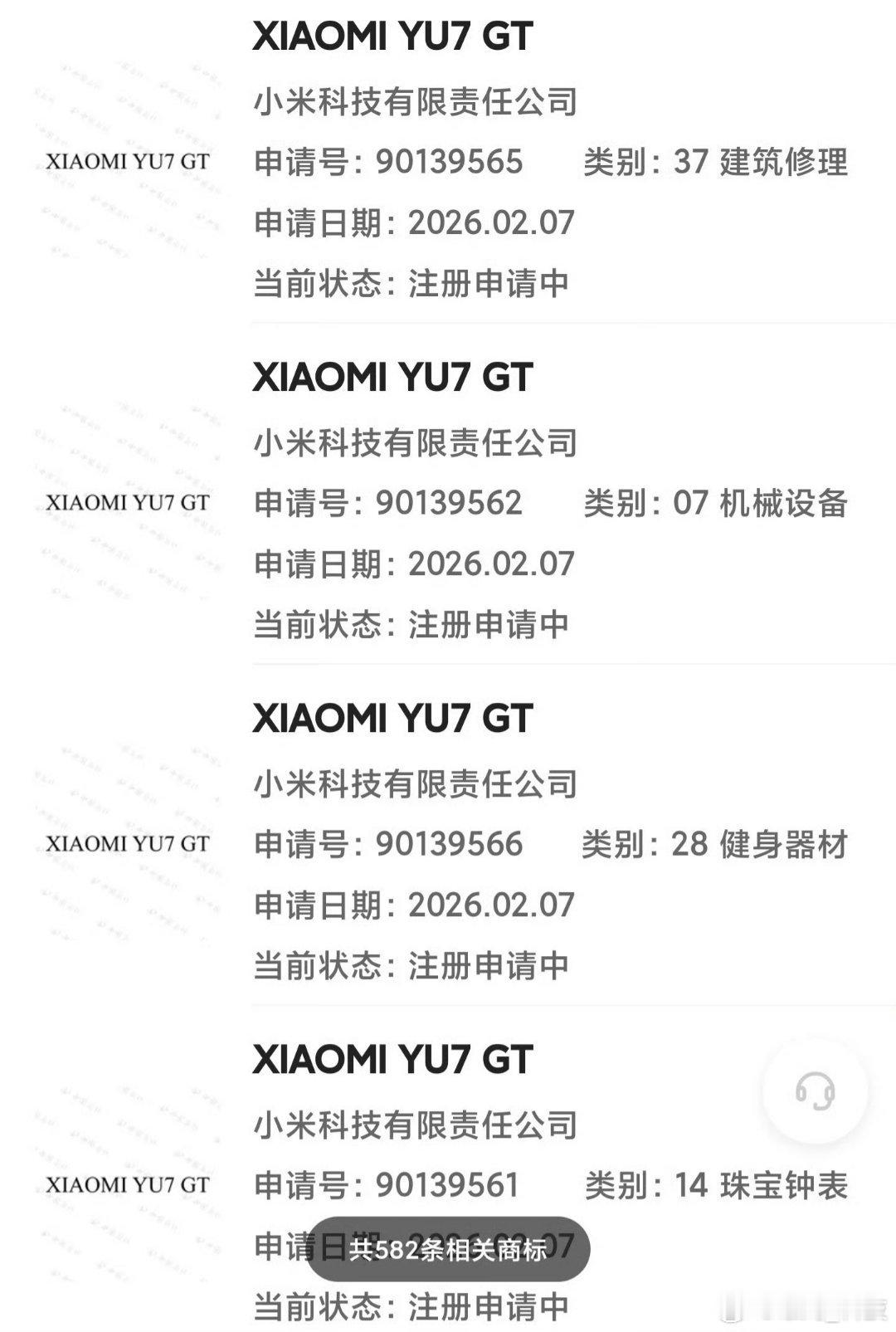 小米申请YU7GT商标这是好事，省的以后让人“偷家”。