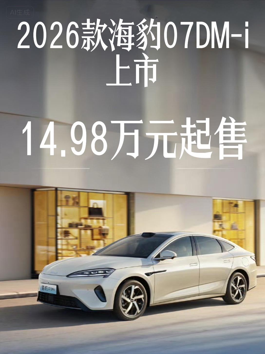 现在大家上一下今天晚上比亚迪2026款海豹07DMi的价格，一共是五个配置～
1