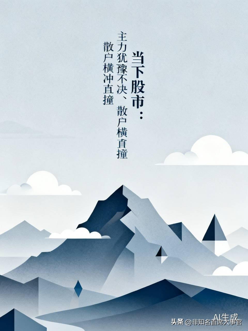 【当下股市：主力犹豫不决、散户横冲直撞】

经过这么长时间的震荡，主力资金依然没