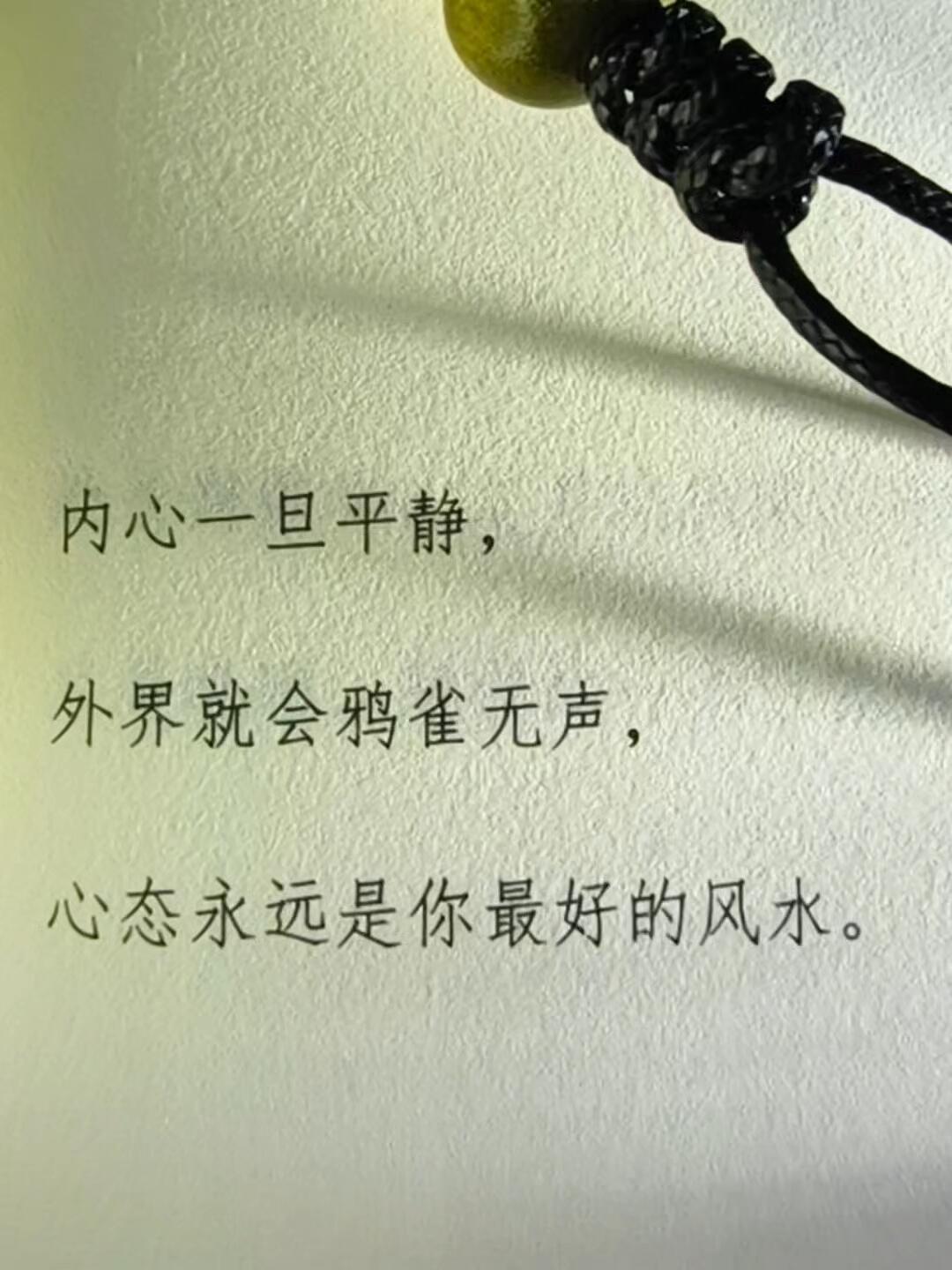 内心一旦平静，外界就会鸦雀无声，心态永远是你最好的风水。 