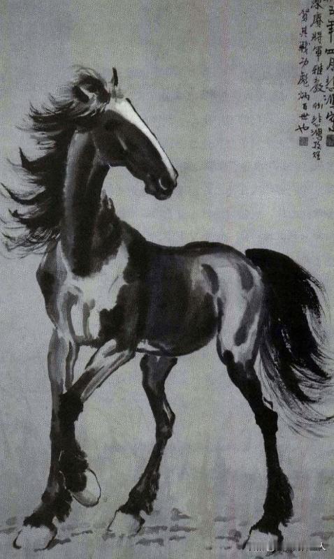 1951年，著名画家徐悲鸿赠送给陈赓大将一幅骏马图，并题写“贺其战功彪炳百世也”