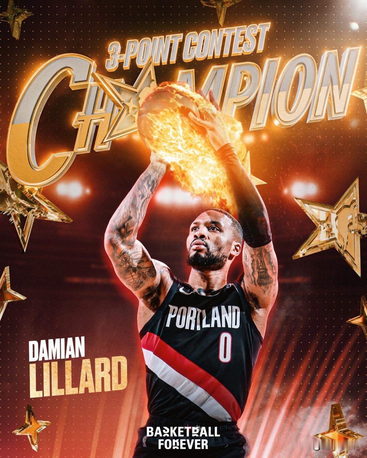 真的是太不可思议了，赛季报销的利拉德竟然拿了三分大赛冠军!

今天洛杉矶全明星三