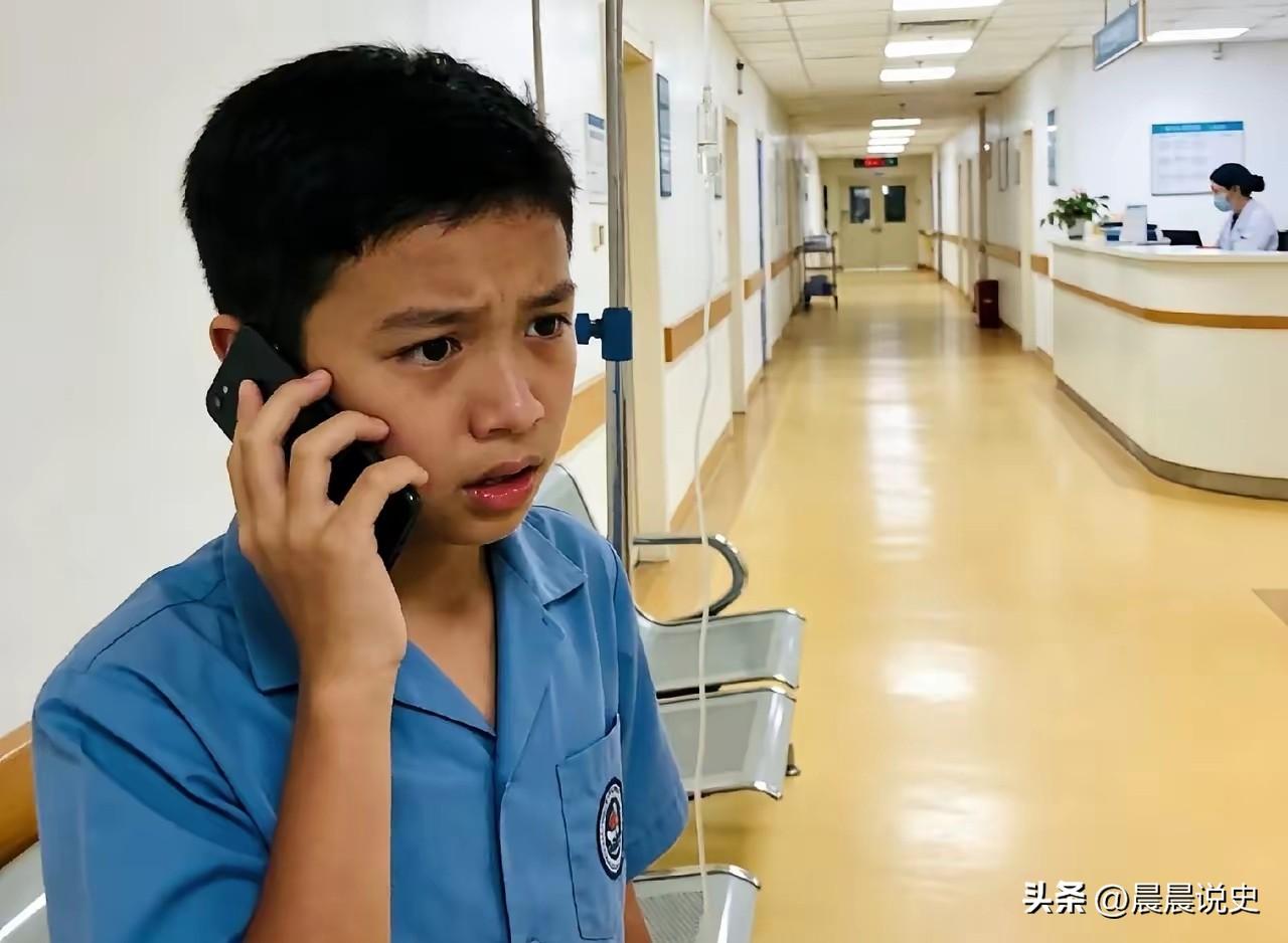 一个14岁的男孩，单亲爸爸突然晕倒要住院，他给亲戚打电话借钱，都说手头紧，走投无