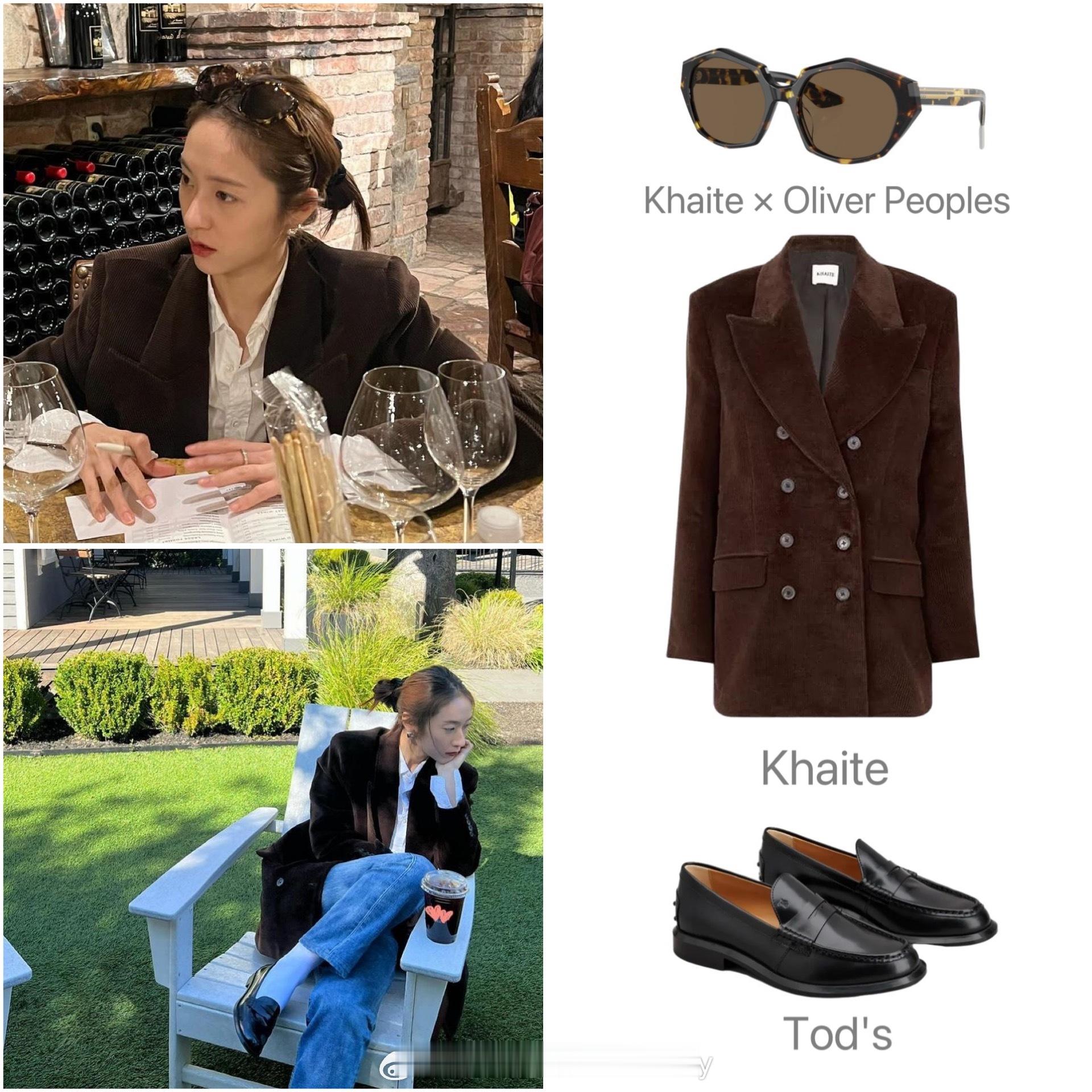 Krystal郑秀晶ins晒照，复古风搭配日常时髦，这双乐福鞋她真的穿了好多次！