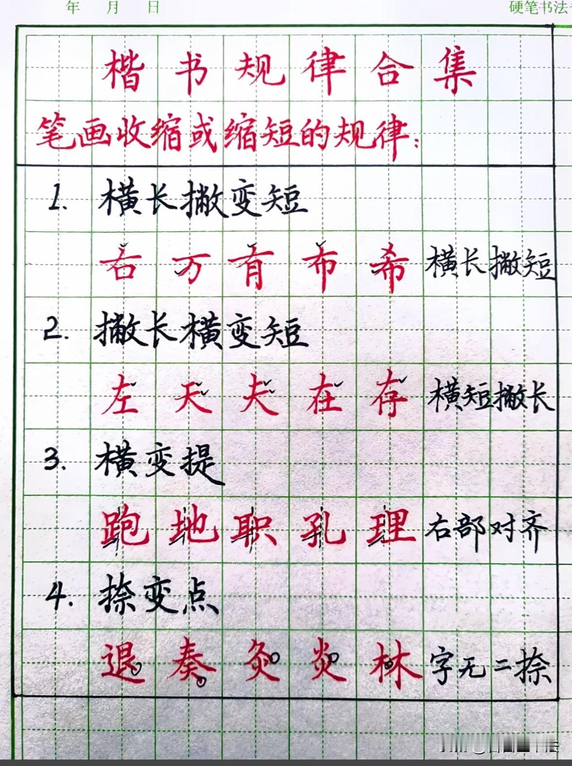 练字不用盲目描帖，楷书核心规律收好
 
很多孩子练字耗时很久，字迹依旧没有进步，