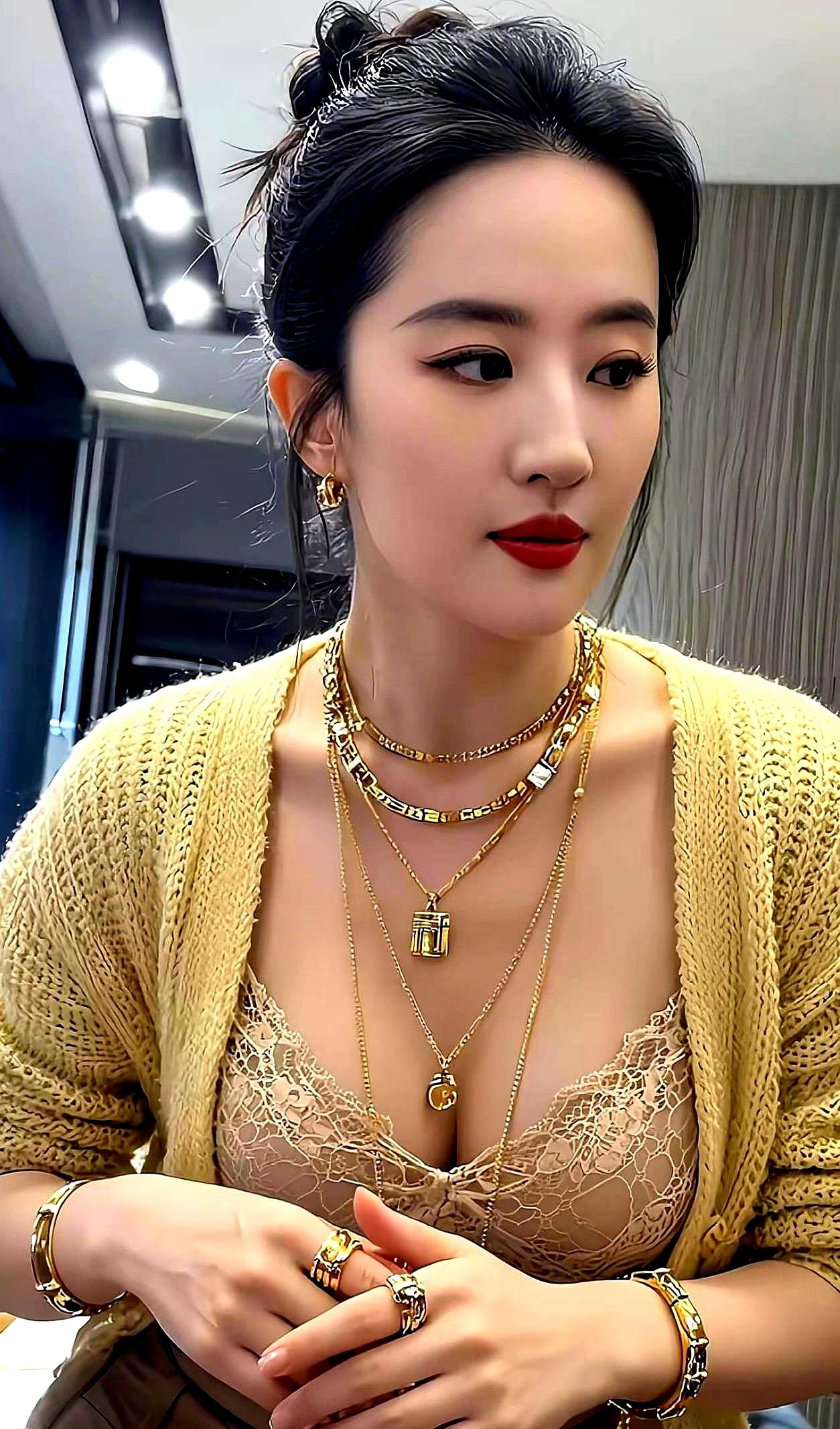 不笑的刘亦菲，气场立刻爆表，清冷得像一幅画。
可她一笑，话题全跑到牙齿上——这恰