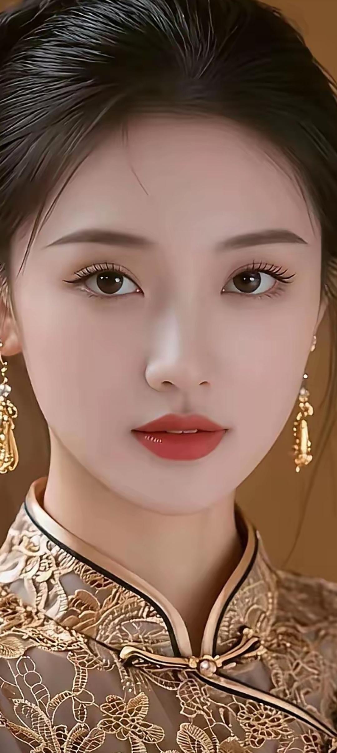 复古优雅，金镶花旗袍，尽显东方韵味