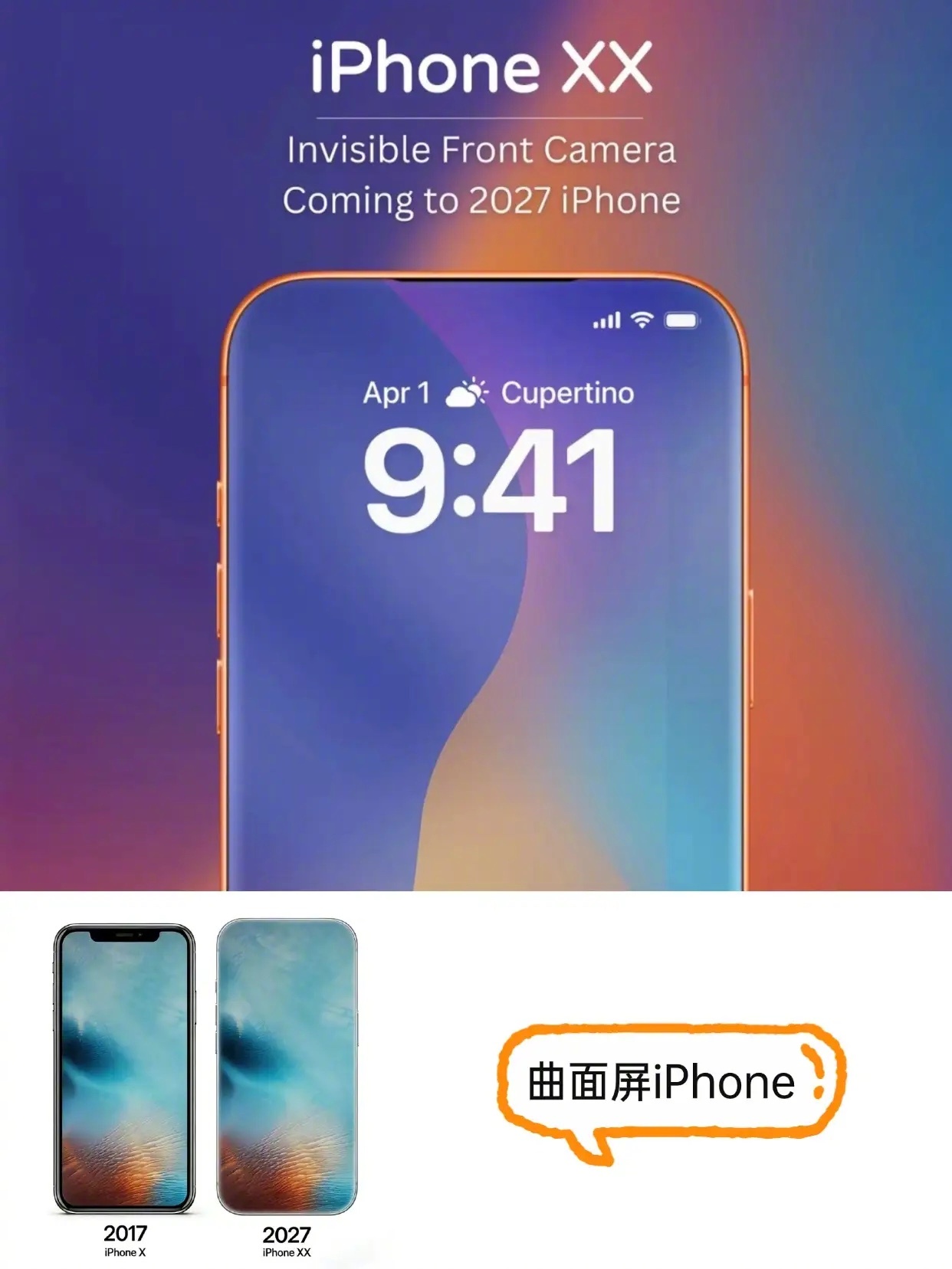 iPhone 20周年纪念款，据说是曲面屏机型，真出了会卖爆嘛？