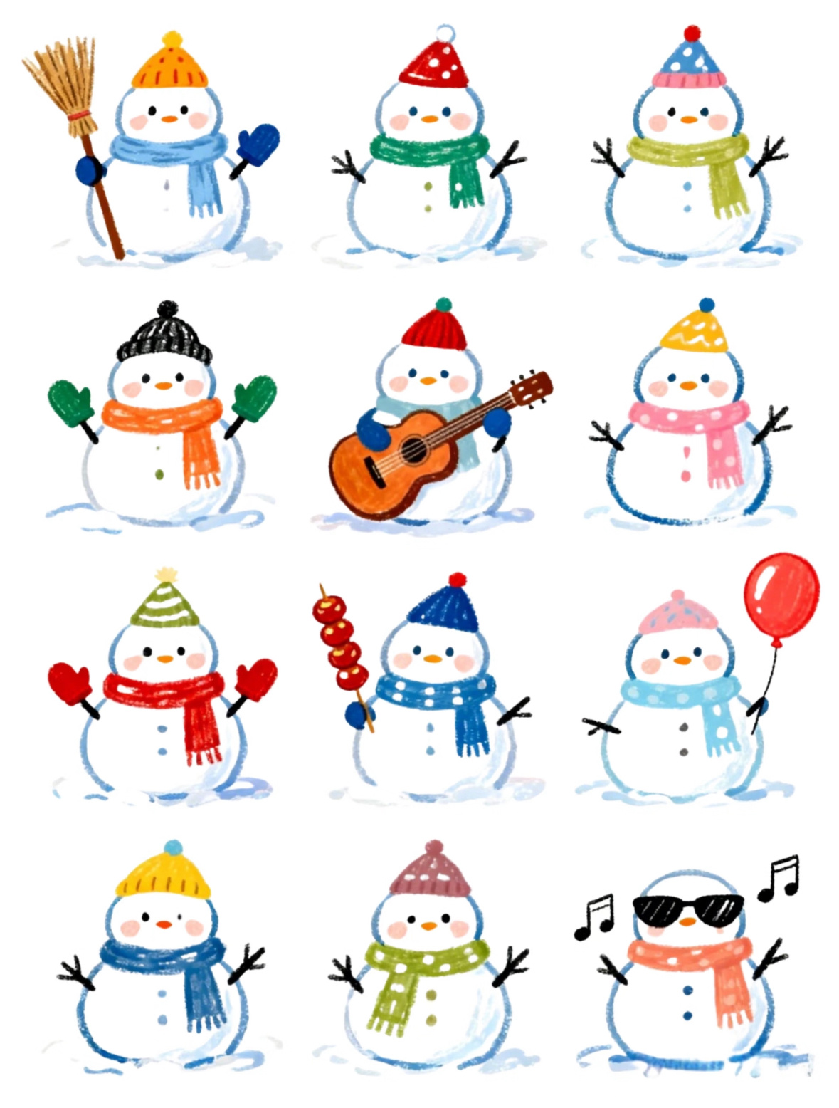 雪人简笔画合集，在家无聊的宝快来画吧！☃️2025动漫嘉年华我的2025年终总结