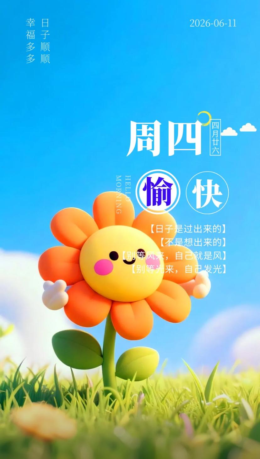 夏晨问安，盛夏相逢缔结善缘，知音相伴共度流年。
2026./06.11.
[微风