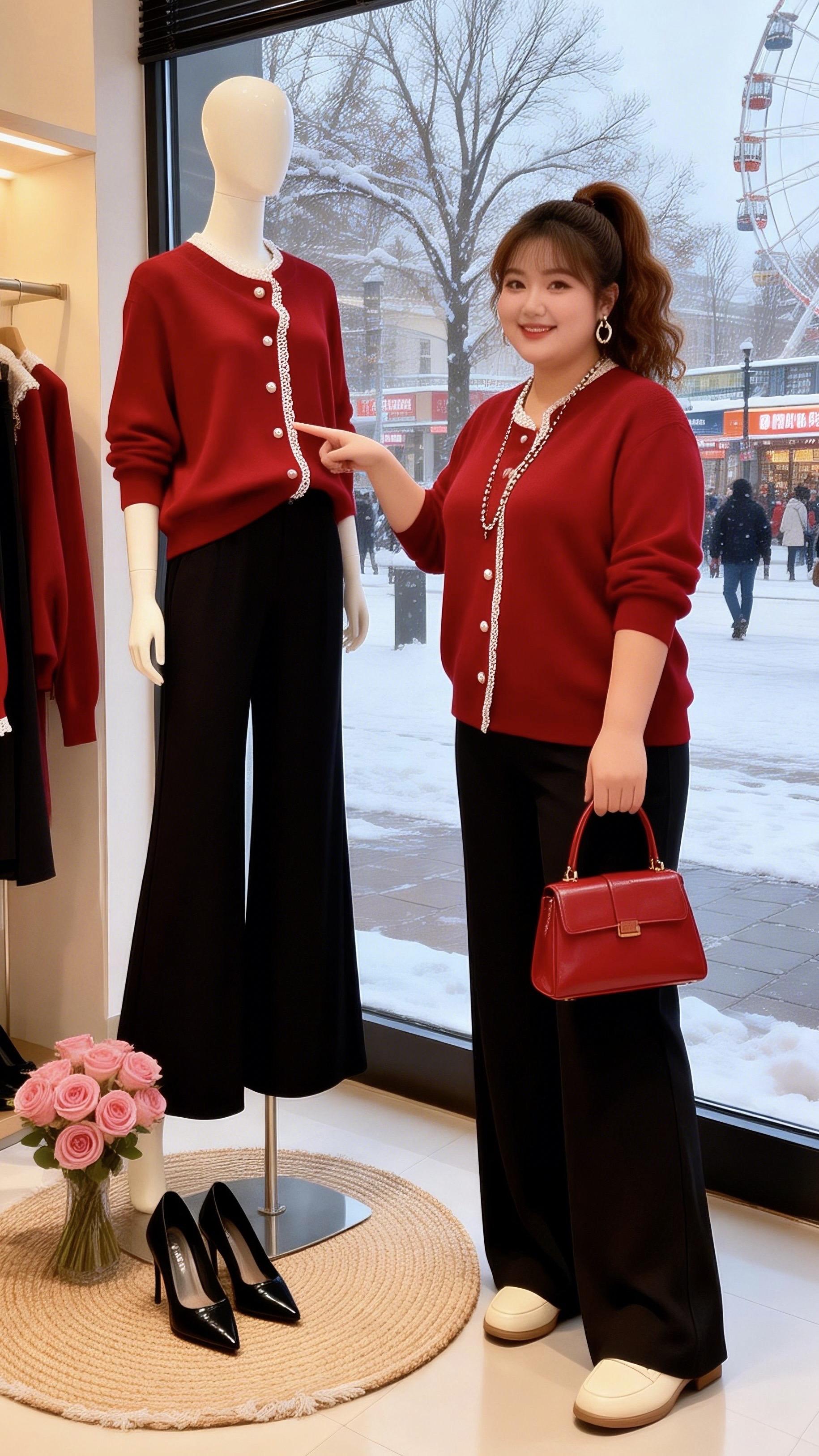 大码穿搭 打底衫开启我的2026穿搭第一弹让人眼前一亮的跨年约会穿搭微...