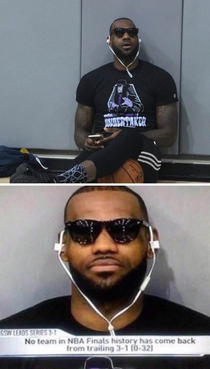 NBA 十年前的今天，勒布朗·詹姆斯穿着这件送葬者T恤，在NBA总决赛中，他和骑