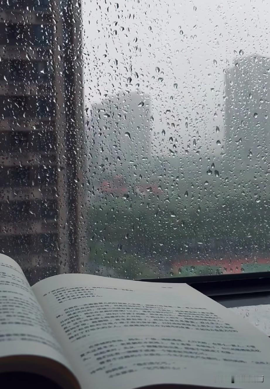 窗外落着绵绵细雨，坐在窗边翻翻书喝喝茶，安安静静享受这份悠闲时光。
