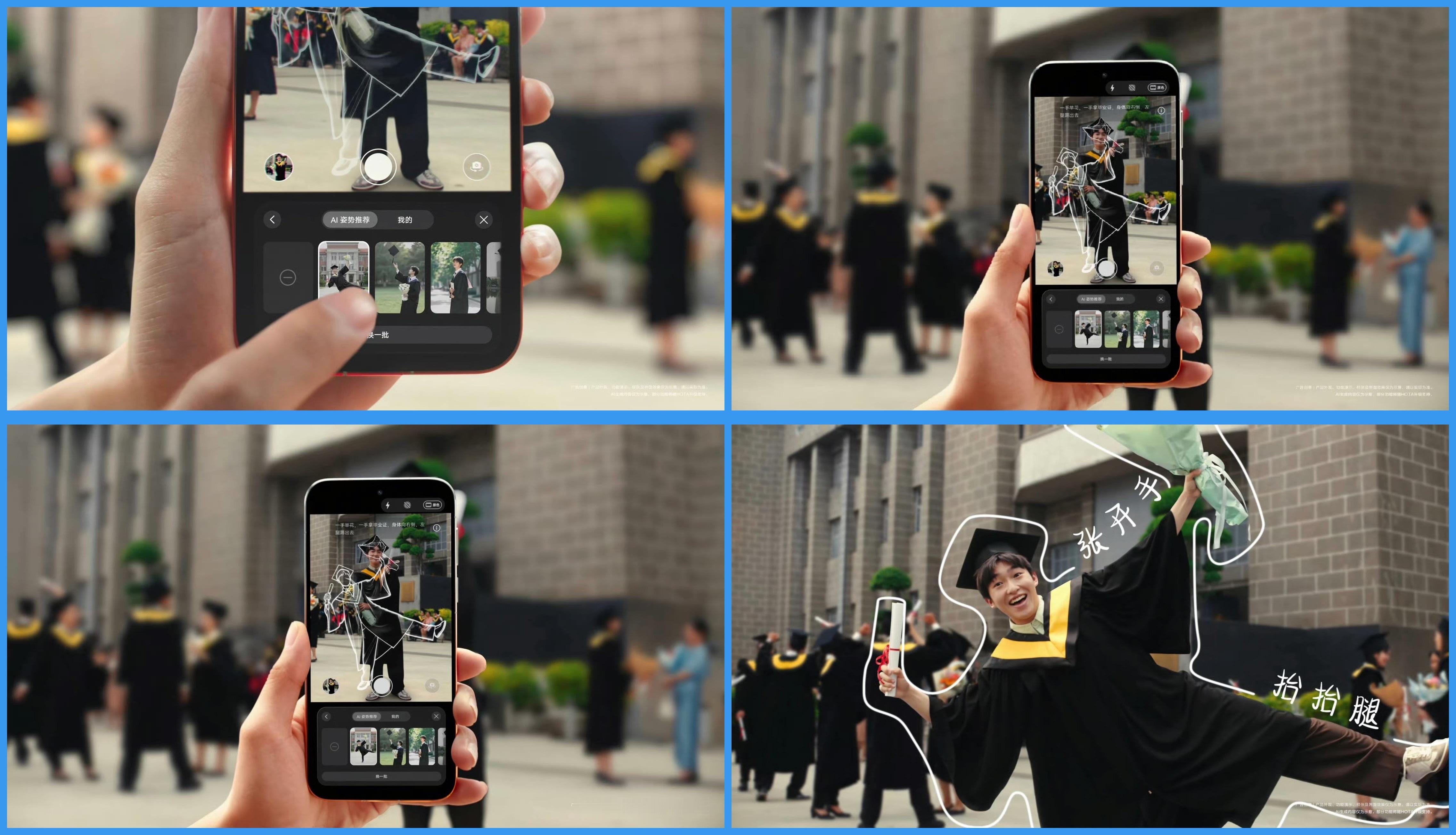 华为Pura 90系列相机新玩法，根据AI提示摆动作就行，每个人都是街拍大师曝华