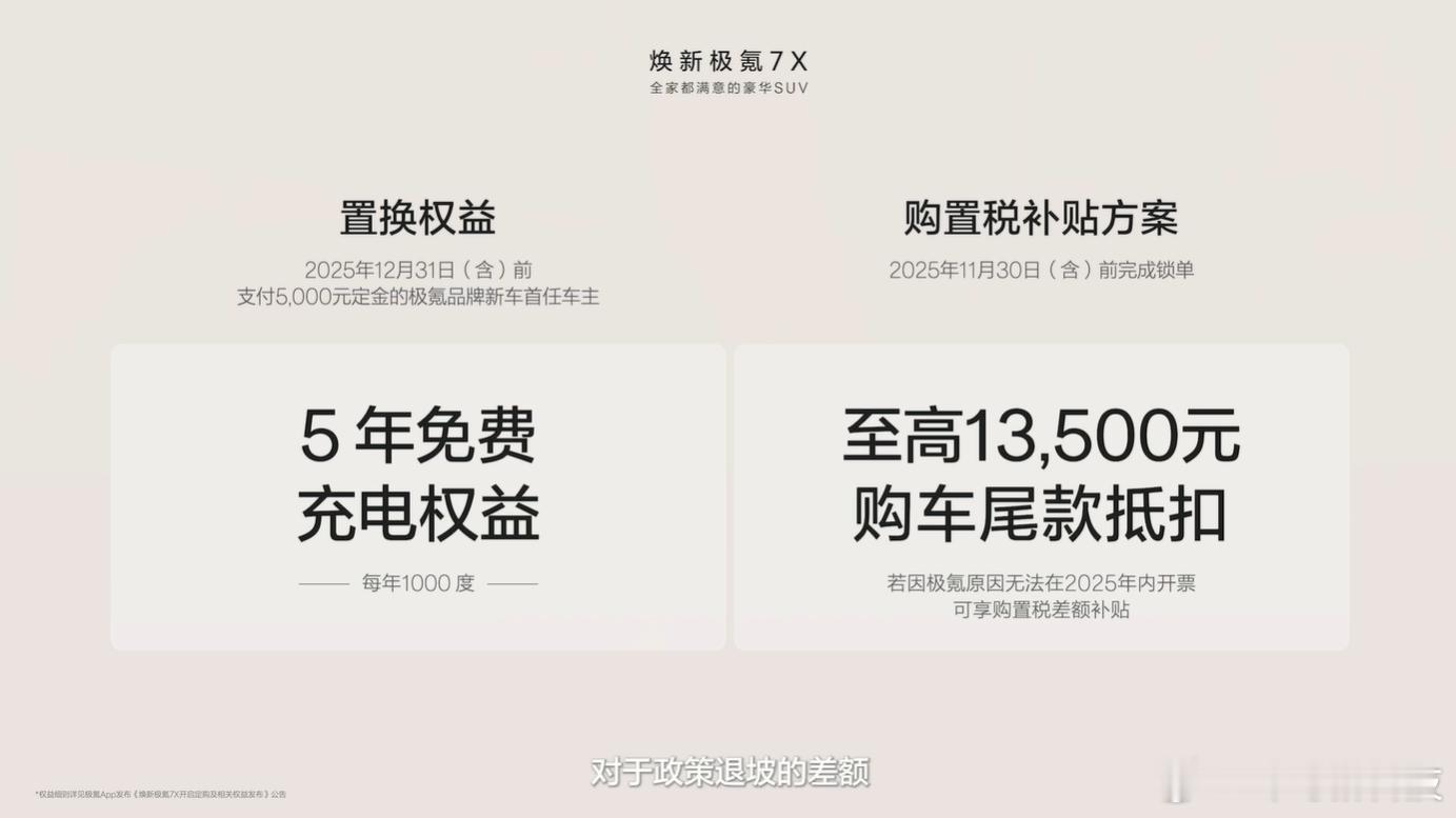 焕新极氪7X 也公布了购置税补贴政策焕新极氪7X上市焕新极氪7X家庭豪华新标杆 