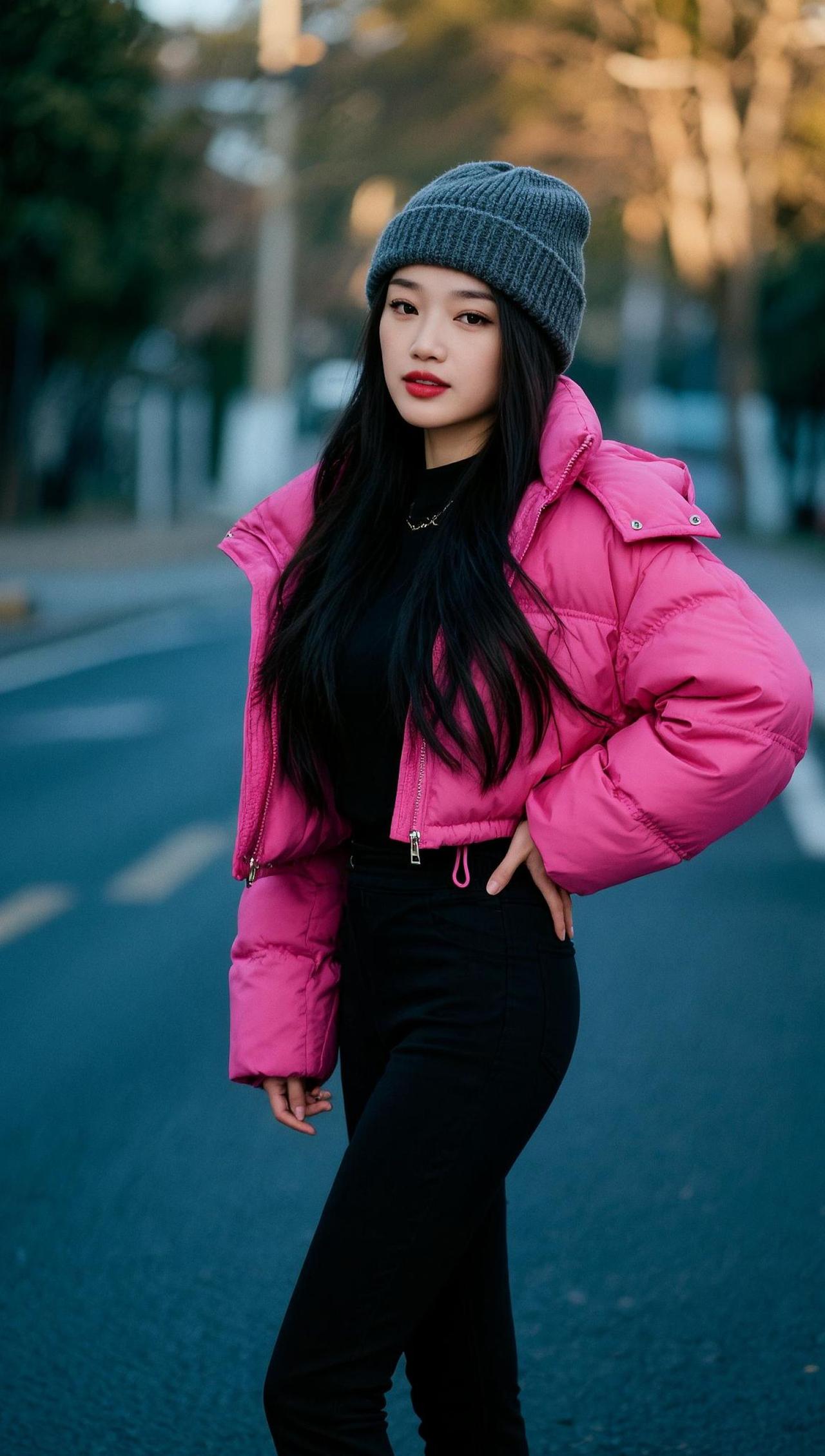 AI亮粉街头照 抖音ai创作