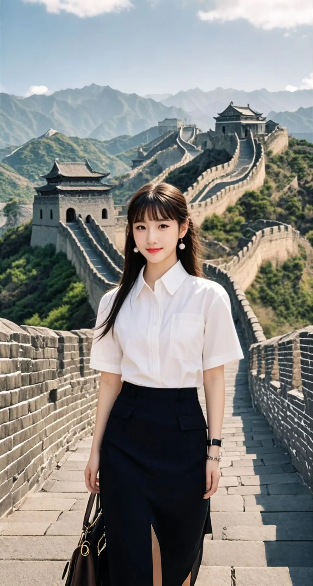 AI扩图 AI长城旅人