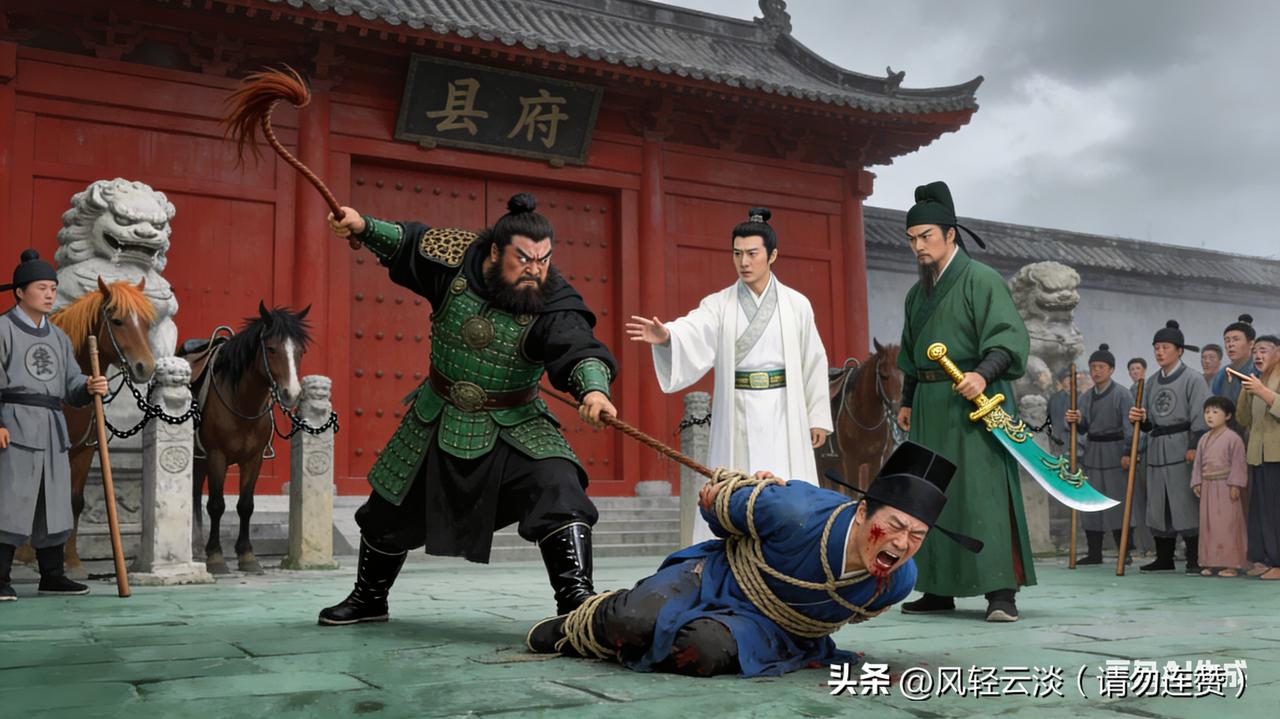 第三篇 张翼德怒鞭督邮官，刘关张弃印走他乡
 
上回书说到，刘关张三兄弟大败黄巾