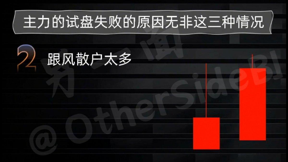 第二种，跟风散户太多，试盘期间散户跟风盘太多，以后就有可能会有很多不确定的因素，