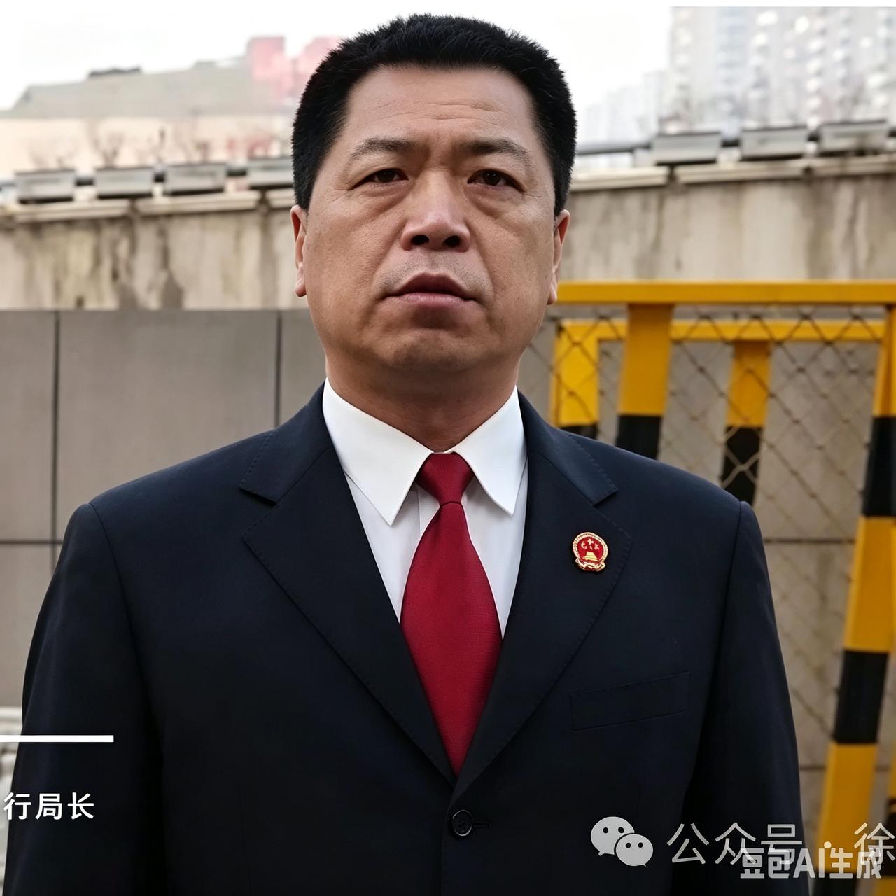 这张照片拍得真好，一身西服正装，还打了红领带，显得非常帅气，本来长相很一般，真是