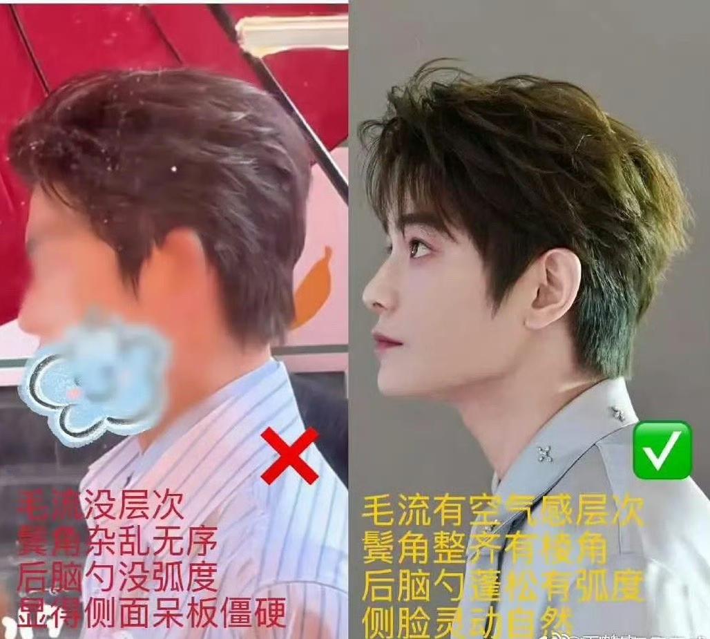 我感觉丁禹兮这个发型区别不是很大啊[捂脸]这两个发型我觉得只是照片清晰度的问题，