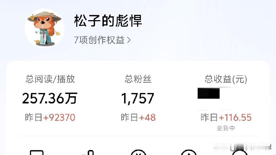 最近最好的收益了三位数，文章9万阅读给了116元，也就知道现在的头条自从改了规则