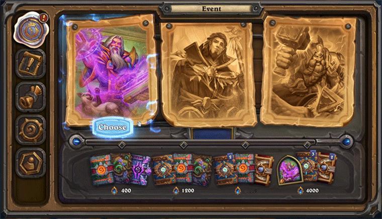 炉石传说 游戏内新活动：1、穿越时间流：11月5日-26日从三位英雄中选择一位：