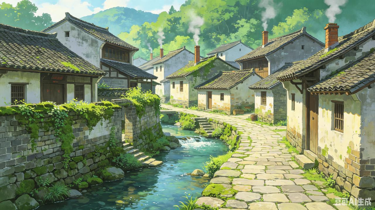 古村聆听旧事，岁月蕴藏真知
青砖黛瓦环绕着清澈溪流，老树垂下绿荫，掩蔽着古老民居