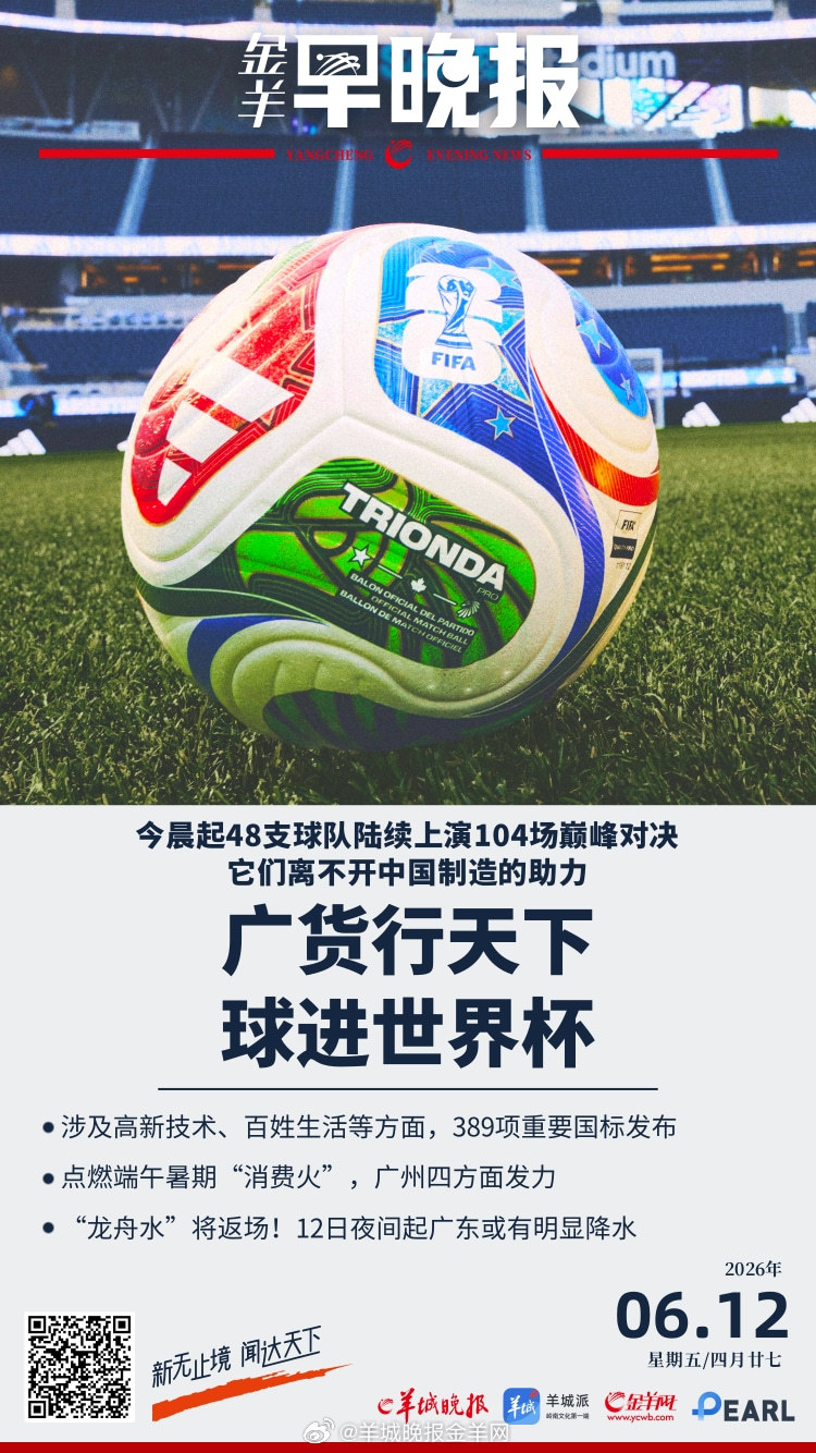 #金羊早晚报# 世界杯开幕！这颗球，来自广东！ 我国成功发射通信技术试验卫星二十