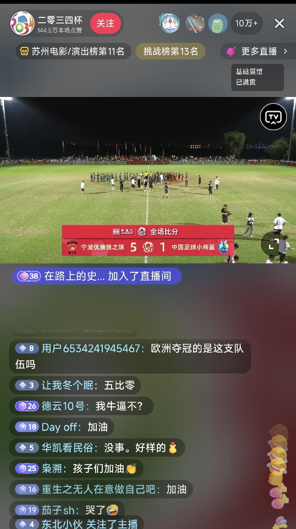 刚刚结束的中国足球小将2034杯，董路老师的中国足球小将1：5惜败于宁波优康龙之